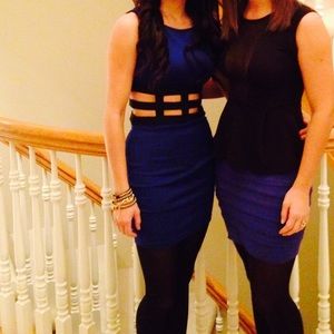 Cut out sapphire blue mini dress